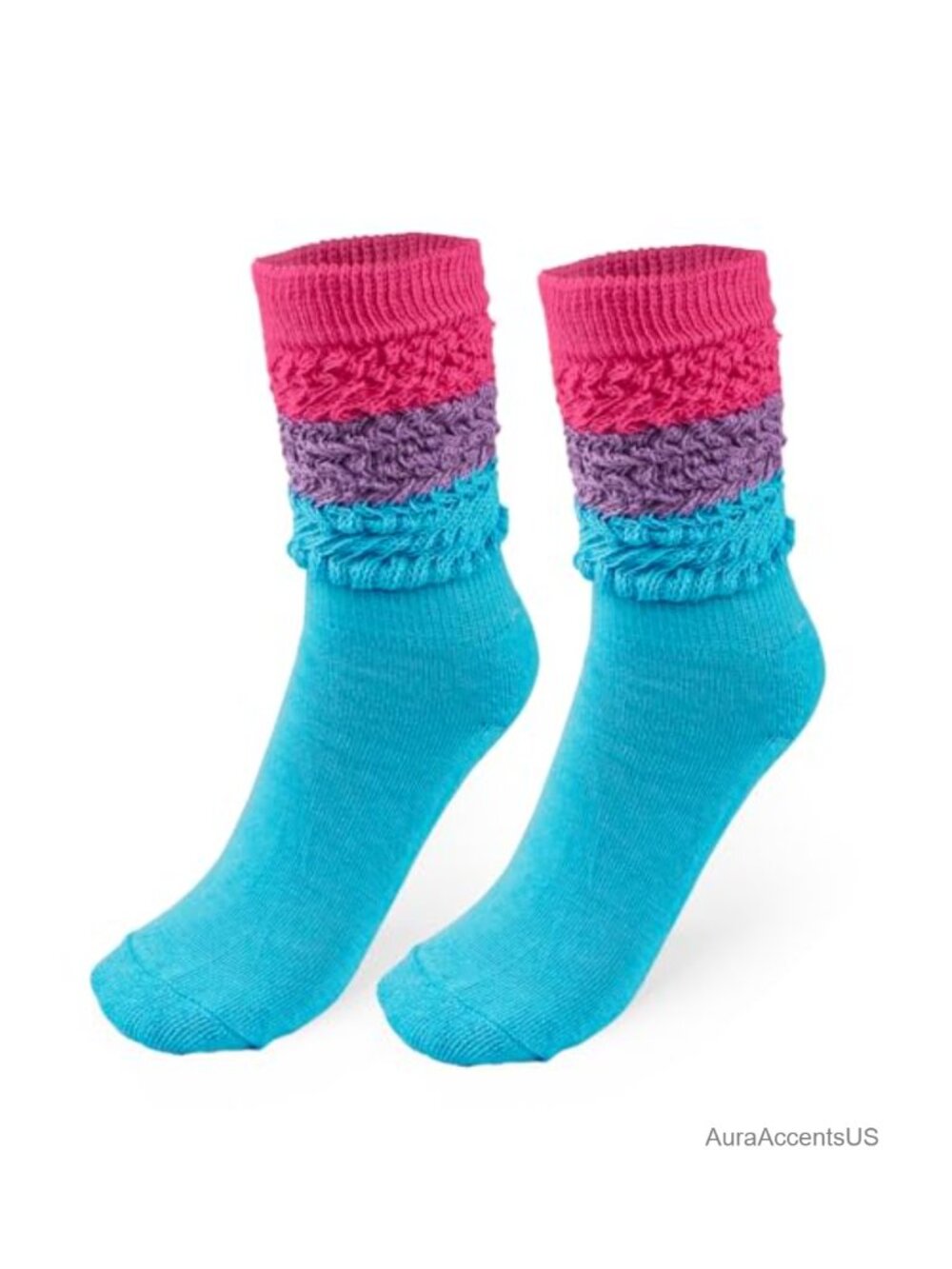 Neon Slouch Socks 80s 90s Women Extra Long Scrunch Knee High Leg Warmers